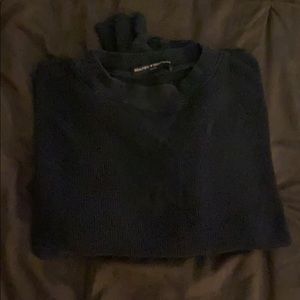 Long sleeve dark blue waffle